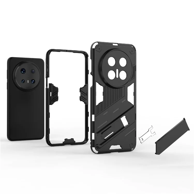 Funda para Huawei Mate 70 Pro+ / Mate 70 Pro, de PC + TPU, a prueba de golpes, con soporte - Negro