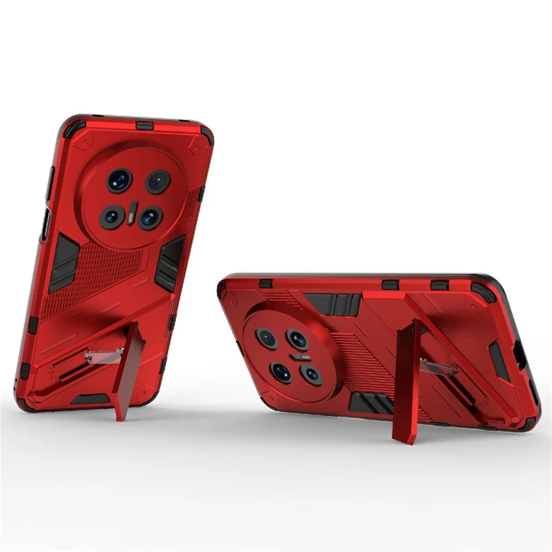 For Huawei Mate 70 Pro+  /  Mate 70 Pro Case PC + TPU Shockproof Phone Cover with Kickstand - Red