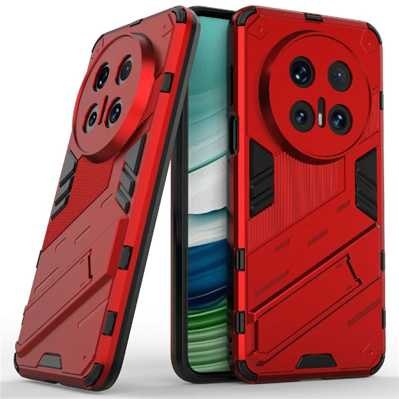 For Huawei Mate 70 Pro+  /  Mate 70 Pro Case PC + TPU Shockproof Phone Cover with Kickstand - Red