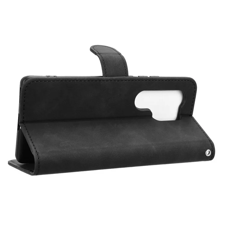 Für itel S25 Ultra Ledertasche Hautgefühl Anti-Drop Wallet Flip Phone Cover - Schwarz