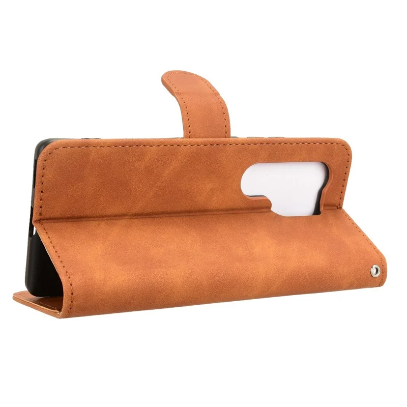 For itel S25 Ultra Leather Case Skin-Feel Anti-Drop Wallet Flip Phone Cover - Brown