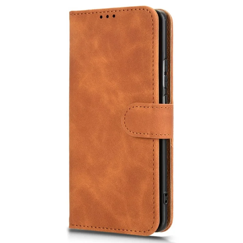 For itel S25 Ultra Leather Case Skin-Feel Anti-Drop Wallet Flip Phone Cover - Brown