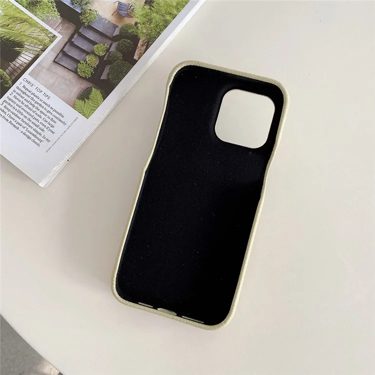 Funda para iPhone 14 Pro con ranuras para tarjetas, textura de piel de litchi + cubierta de teléfono de PET - Verde