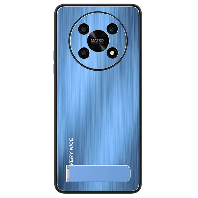 Kickstand Brushed Phone Cover for Honor X30 5G, TPU + Aluminium Alloy Well-protected Case - Silver