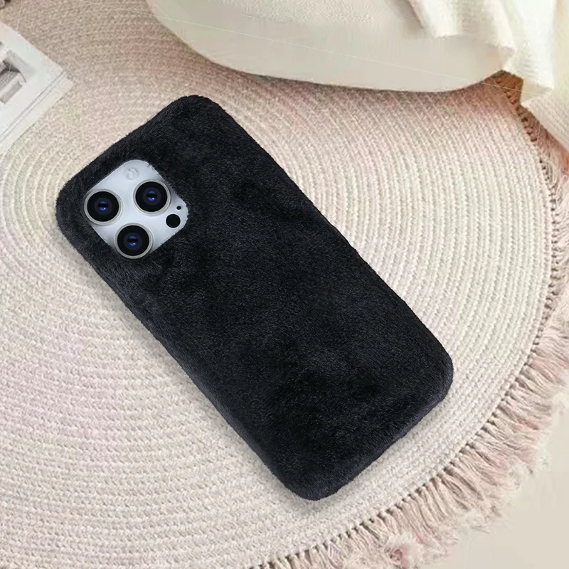 For iPhone 16 Pro Case Jade Fox Velvet Leather + PET Phone Protective Cover - Black