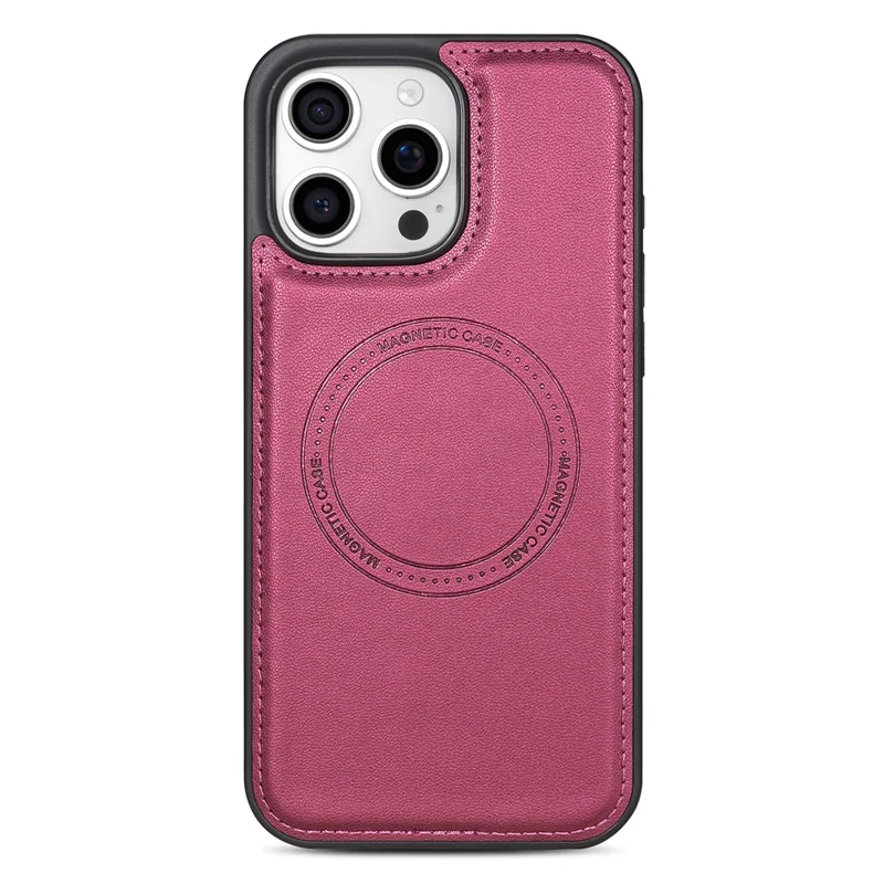 For iPhone 16 Pro Max Case Compatible with MagSafe Detachable Card Holder Kickstand Leather Phone Back Cover - Red