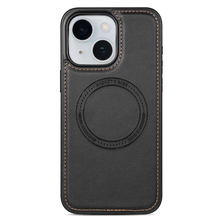 Custodia per iPhone 15 compatibile con MagSafe, portacarte staccabile, supporto, cover posteriore in pelle - Nero