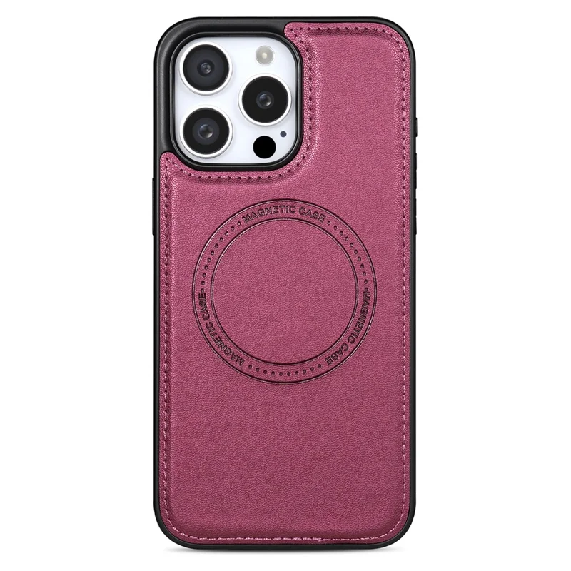 For iPhone 15 Pro Case Compatible with MagSafe Detachable Card Holder Kickstand Leather Phone Back Cover - Red
