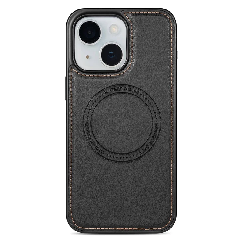 For iPhone 14 Case Compatible with MagSafe Detachable Card Holder Kickstand Leather Phone Back Cover - Black