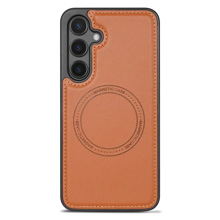 Für Samsung Galaxy A15 4G / 5G Hülle kompatibel mit MagSafe abnehmbarem Kartenfach Ständer Leder Handyhülle - Braun