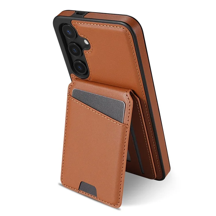 Für Samsung Galaxy A15 4G / 5G Hülle kompatibel mit MagSafe abnehmbarem Kartenfach Ständer Leder Handyhülle - Braun