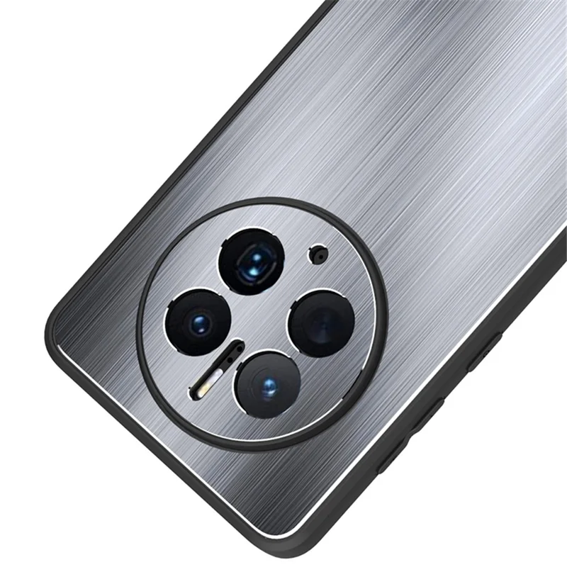 For Huawei Mate 50 Pro 4G Phone Case Drop Protection TPU Brushed Aluminium Alloy Phone Back Shell Cover - Silver
