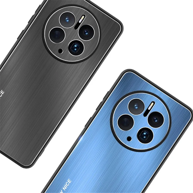 For Huawei Mate 50 Pro 4G Phone Case Drop Protection TPU Brushed Aluminium Alloy Phone Back Shell Cover - Silver