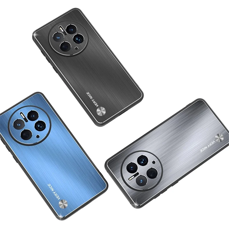 For Huawei Mate 50 Pro 4G Phone Case Drop Protection TPU Brushed Aluminium Alloy Phone Back Shell Cover - Silver