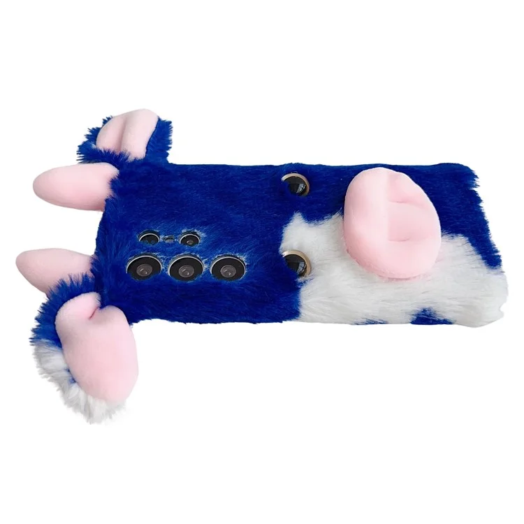 Capa para Samsung Galaxy S25 Ultra Fluffy Cows Ear Soft TPU Protective Phone Cover - Azul