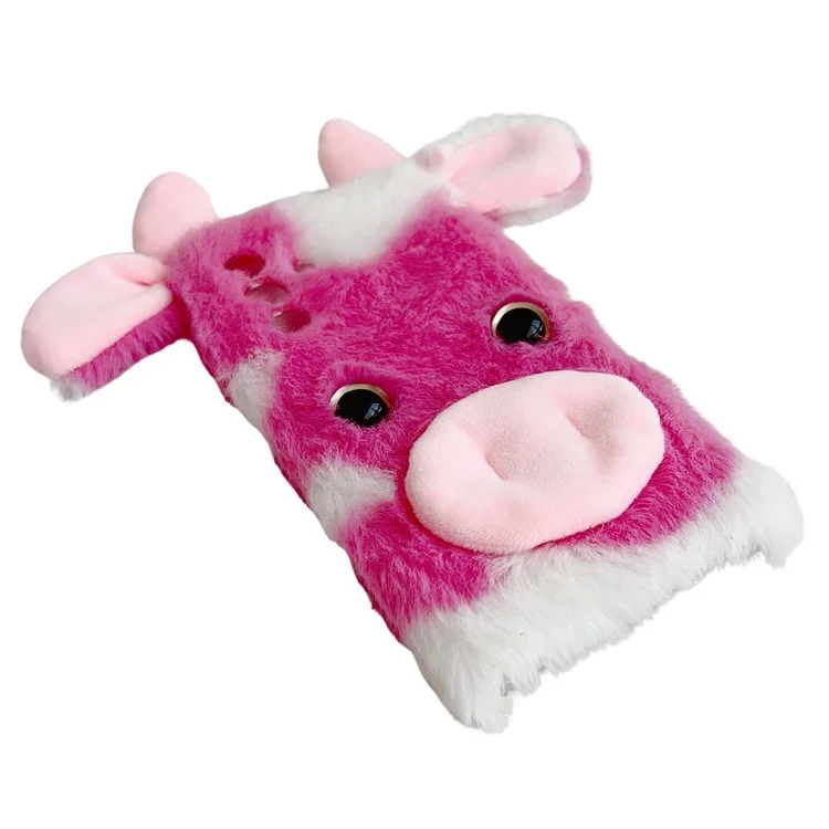 For Samsung Galaxy A26 5G Case Fluffy Cows Ear Soft TPU Protective Phone Cover - Rose