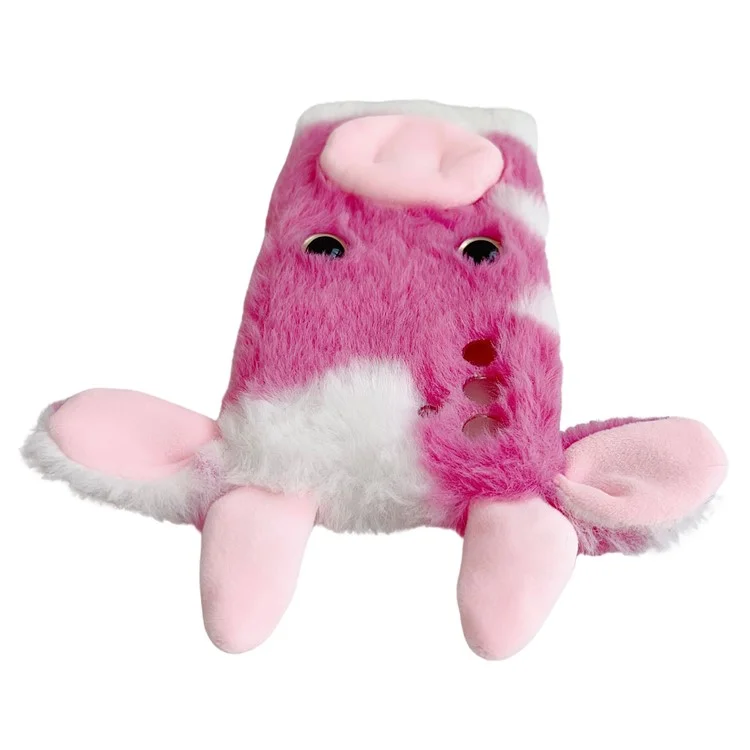 For Samsung Galaxy A26 5G Case Fluffy Cows Ear Soft TPU Protective Phone Cover - Rose