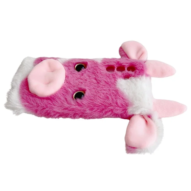For Samsung Galaxy A26 5G Case Fluffy Cows Ear Soft TPU Protective Phone Cover - Rose