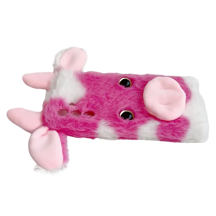 For Samsung Galaxy A26 5G Case Fluffy Cows Ear Soft TPU Protective Phone Cover - Rose