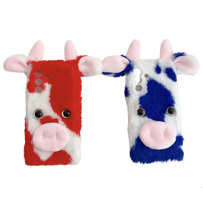 For Samsung Galaxy A26 5G Case Fluffy Cows Ear Soft TPU Protective Phone Cover - Red
