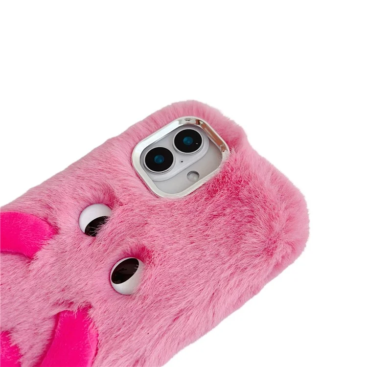 Coque de téléphone moelleuse pour iPhone 16 Plus avec longues pattes et oeil expressif en TPU - Rose