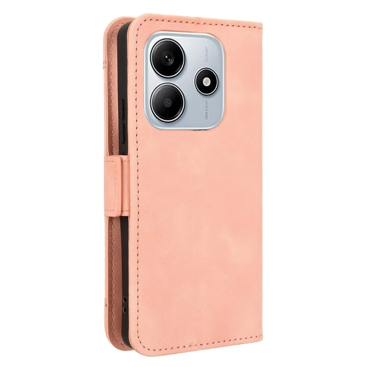 Capa de couro com vários slots para cartões para Xiaomi Redmi Note 14 4G / 5G - Rosa