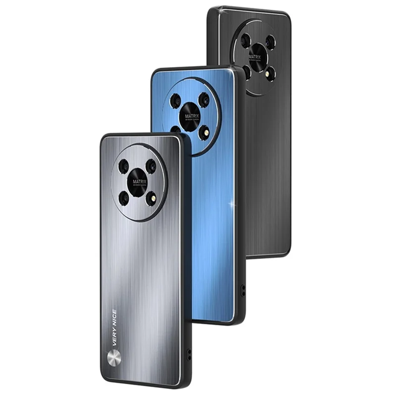 Shockproof Phone Case for Honor X30 5G, Brushed Aluminium Alloy and TPU Mobile Phone Back Shell Cover - Blue