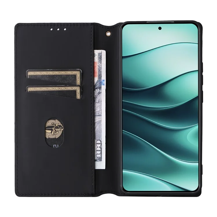 Für Xiaomi Redmi Note 14 4G / 5G Wallet Case Rhombus geprägt Leder Handyhülle - Silber