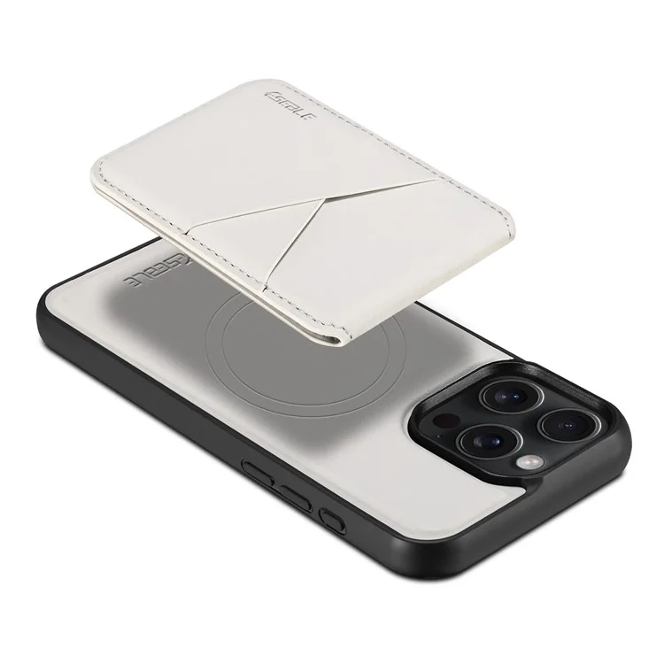 ESEBLE E3 Magnetische Hülle für iPhone 15 Pro Max mit abnehmbarem Kartenfach aus Leder + TPU RFID-blockierender Handyhülle - Weiß