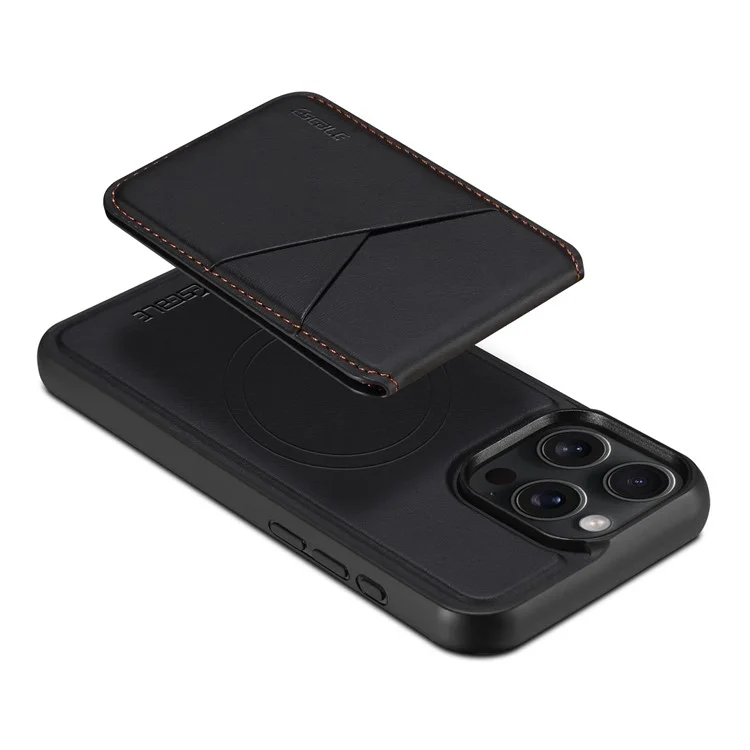 ESEBLE E3 Magnetische Hülle für iPhone 14 Pro Max mit abnehmbarem Kartenfach aus Leder + TPU RFID-blockierende Handyhülle - Schwarz