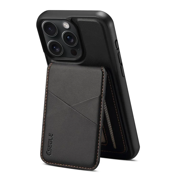 ESEBLE E3 Magnetische Hülle für iPhone 14 Pro Max mit abnehmbarem Kartenfach aus Leder + TPU RFID-blockierende Handyhülle - Schwarz