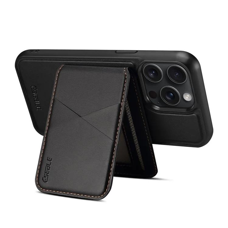 ESEBLE E3 Magnetische Hülle für iPhone 14 Pro Max mit abnehmbarem Kartenfach aus Leder + TPU RFID-blockierende Handyhülle - Schwarz