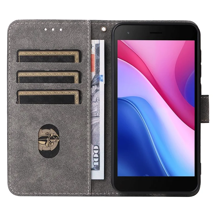 Funda tipo cartera para ZTE Blade A35 Lite / A35 Core con bloqueo RFID, de piel sintética, con función atril - Negro