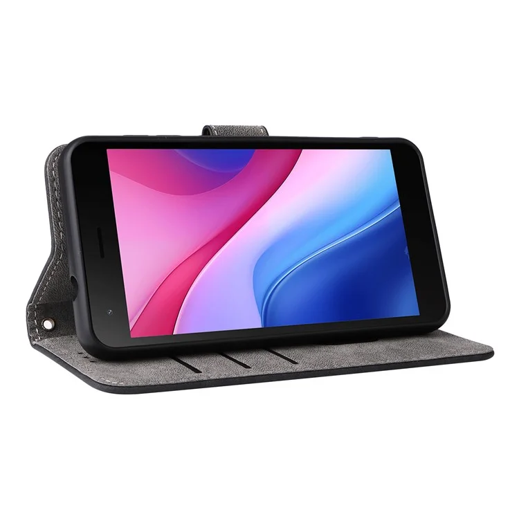 Funda tipo cartera para ZTE Blade A35 Lite / A35 Core con bloqueo RFID, de piel sintética, con función atril - Negro