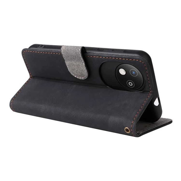 Funda tipo cartera para ZTE Blade A35 Lite / A35 Core con bloqueo RFID, de piel sintética, con función atril - Negro