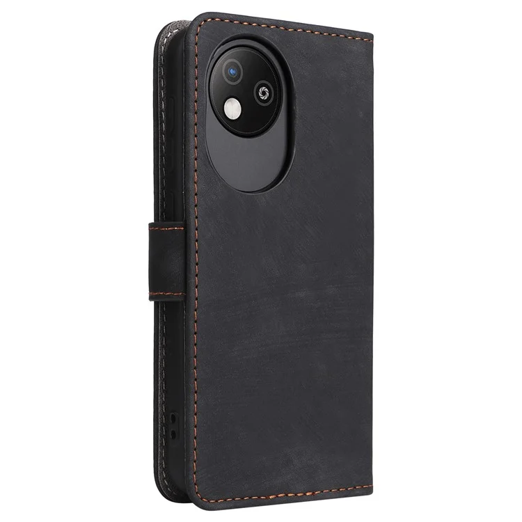 Funda tipo cartera para ZTE Blade A35 Lite / A35 Core con bloqueo RFID, de piel sintética, con función atril - Negro