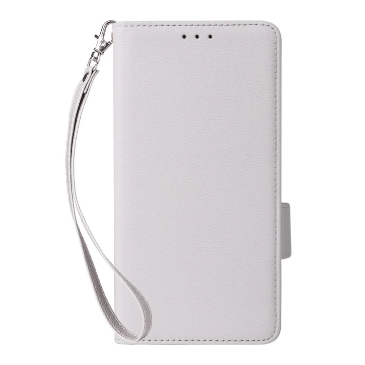 For ZTE nubia Focus Pro Case Litchi Texture PU Leather Wallet Flip Phone Cover - Weiß