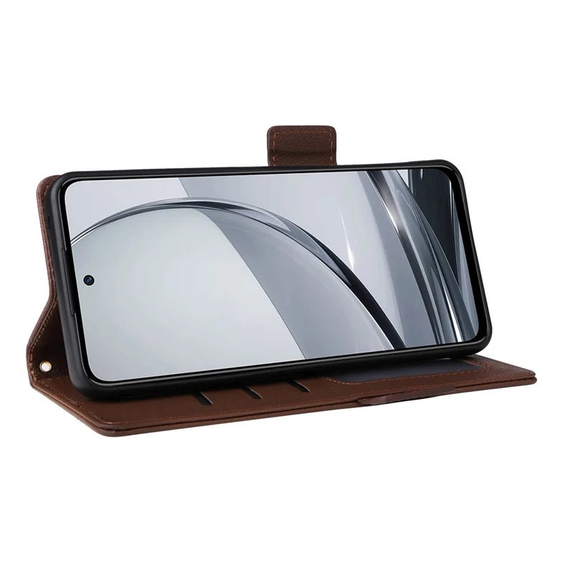 For ZTE nubia Focus Pro Case with Wrist Strap Litchi Texture PU Leather Wallet Phone Cover - Brown