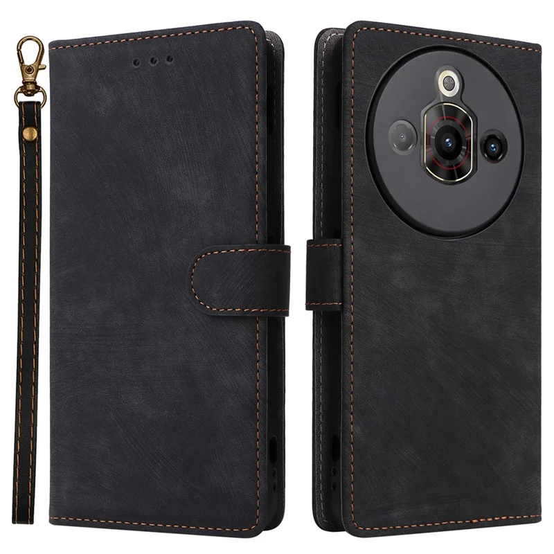 Für ZTE nubia Focus Pro Wallet Case RFID-blockierendes PU-Leder Cover mit Standfunktion - Schwarz