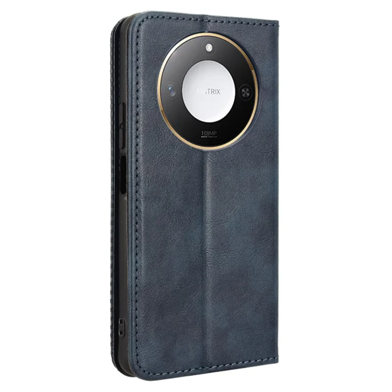 For Honor X9c Smart 5G / X60 5G Leather Case Wallet Stand Retro Texture Phone Cover - Blue