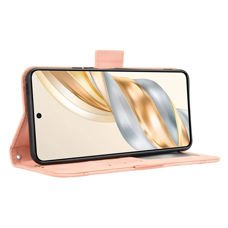 For Honor X9c Smart 5G / X60 5G Lederetui Handyhülle mit mehreren Kartenfächern - Rosa