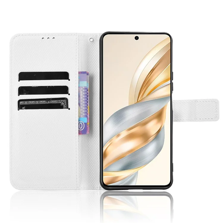 For Honor X60 5G / X9c Smart 5G Hülle PU-Leder Diamantstruktur Brieftasche Handyhülle - Weiß