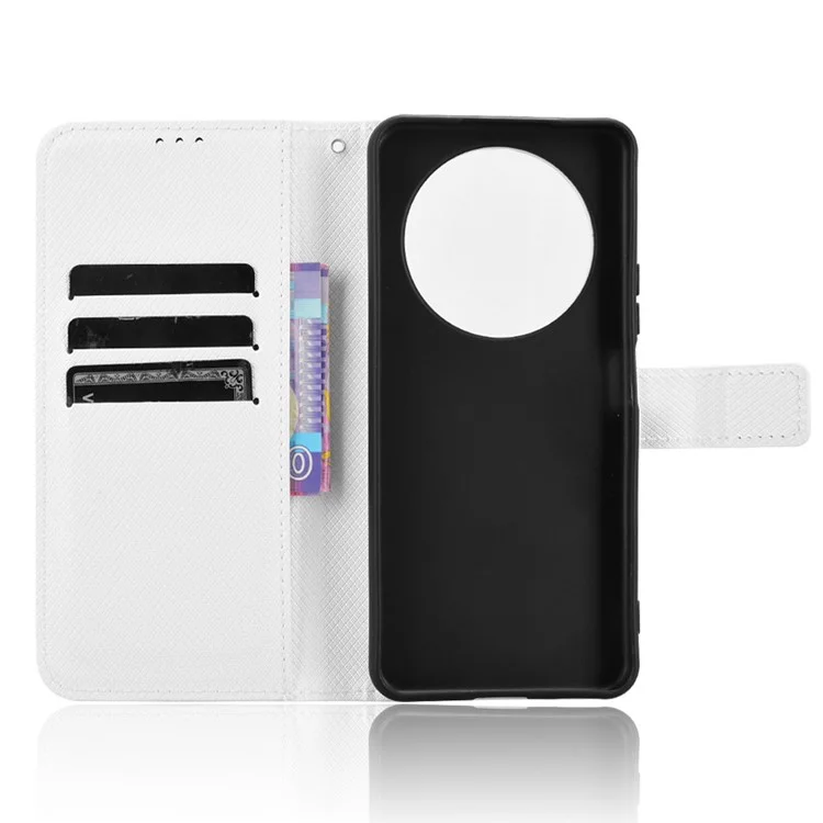 For Honor X60 5G / X9c Smart 5G Hülle PU-Leder Diamantstruktur Brieftasche Handyhülle - Weiß