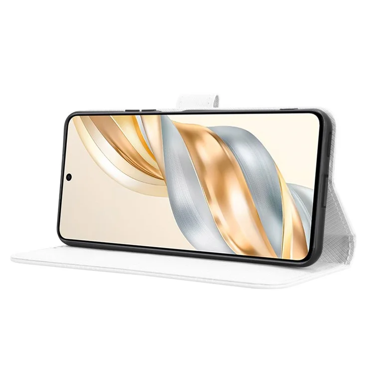 For Honor X60 5G / X9c Smart 5G Hülle PU-Leder Diamantstruktur Brieftasche Handyhülle - Weiß