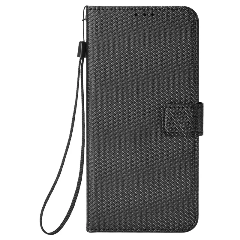 For Honor X60 5G / X9c Smart 5G Case PU Leather Diamond Texture Wallet Phone Cover - Black