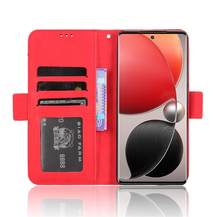For itel S25 Ultra Leather Case Phone Wallet Cover with Multiple Card Slots - Red