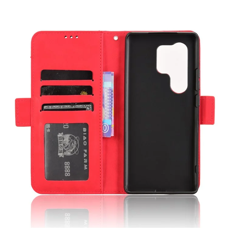 For itel S25 Ultra Leather Case Phone Wallet Cover with Multiple Card Slots - Red