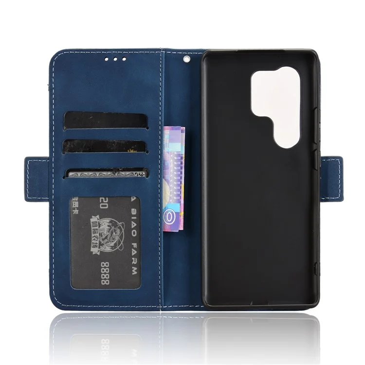 For itel S25 Ultra Leather Case Phone Wallet Cover with Multiple Card Slots - Blue