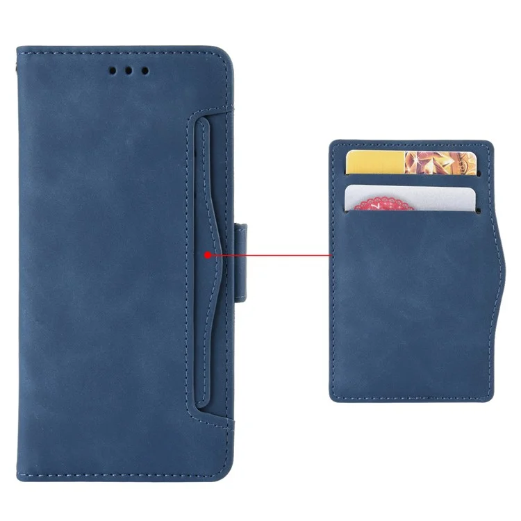 For itel S25 Ultra Leather Case Phone Wallet Cover with Multiple Card Slots - Blue