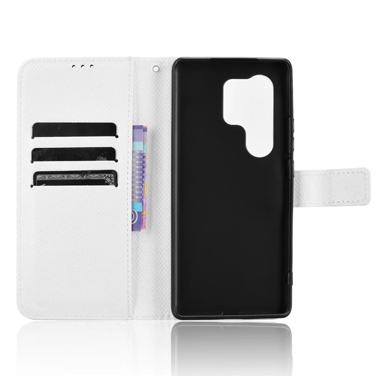 Für itel S25 Ultra Hülle PU-Leder Diamant-Textur Wallet Phone Cover - Weiß